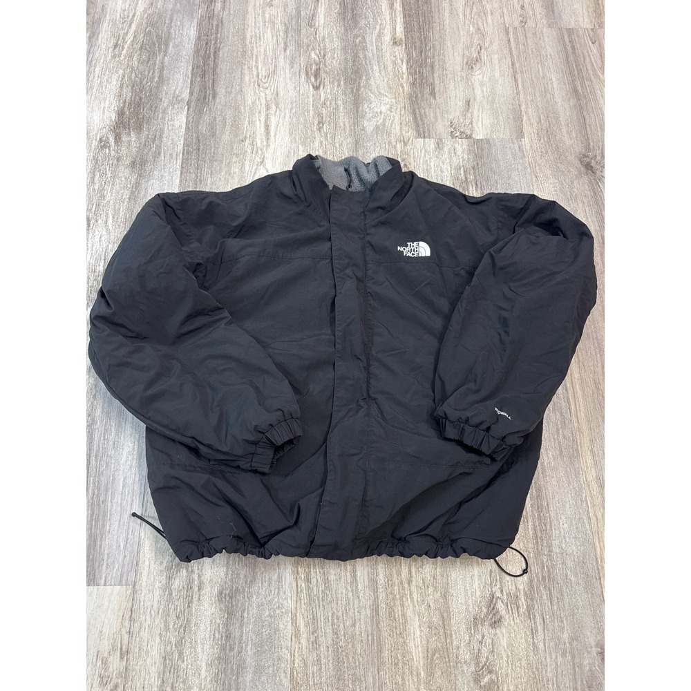 The North Face Windwall Reversible Jacket Black Grey Fleece Womens Puffer Large - Picture 2 of 8